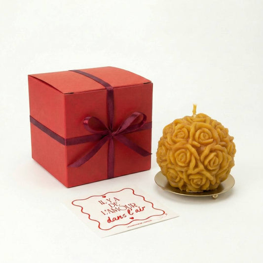 Coffret “Éclat de Rose” – Bougie et Support