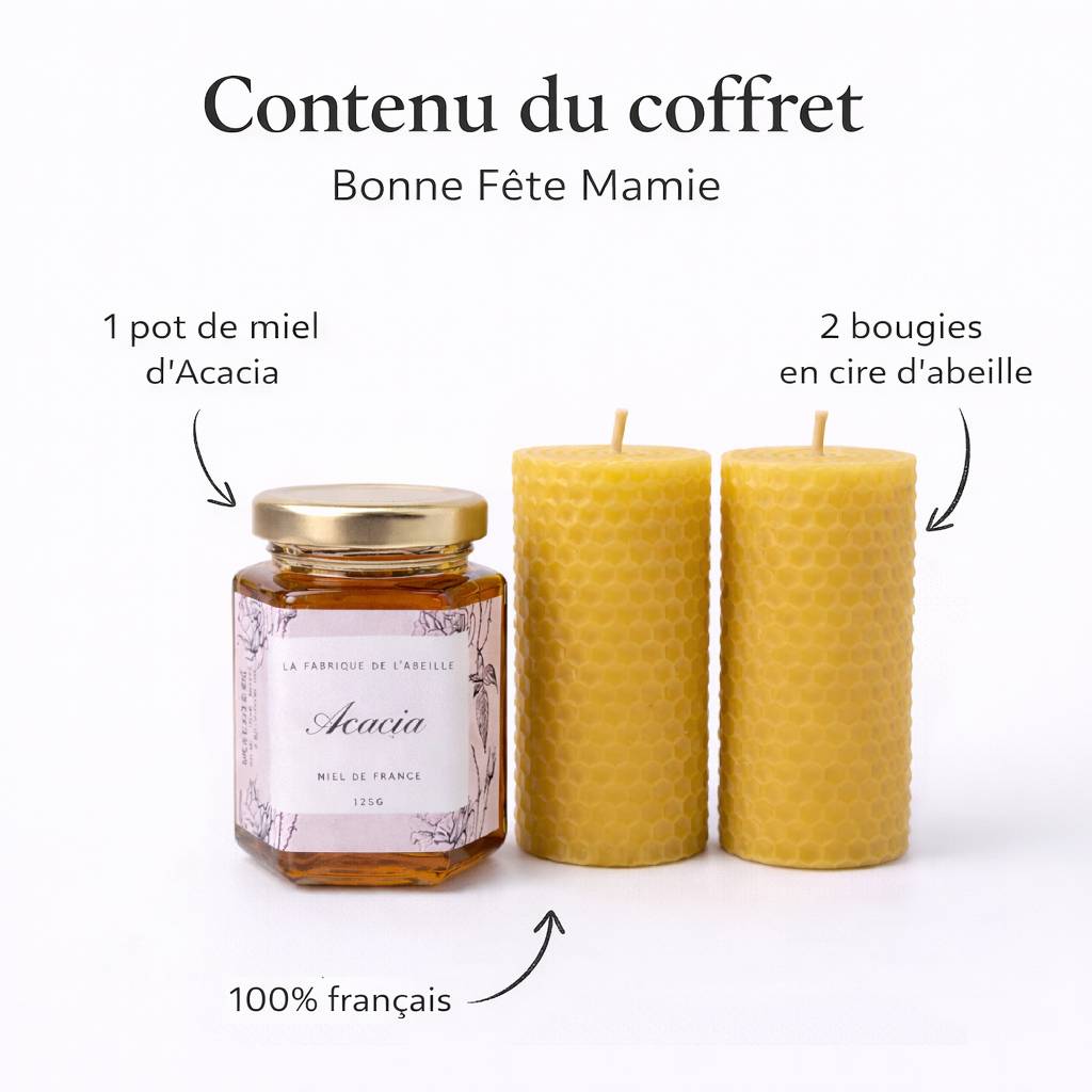 contenu du coffret cadeau bougie mamie