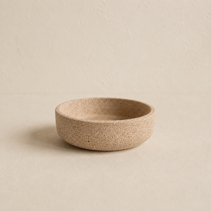 coupelle a bougie couleur sable en jesmonite