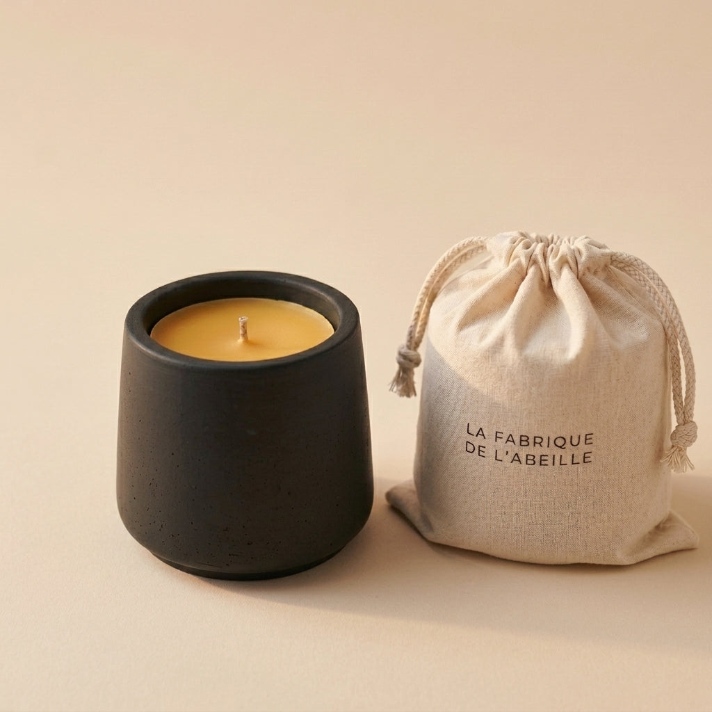 grande bougie effet ceramique noire