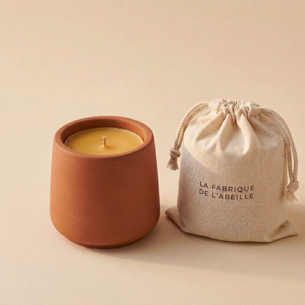 grande bougie effet ceramique terra cotta
