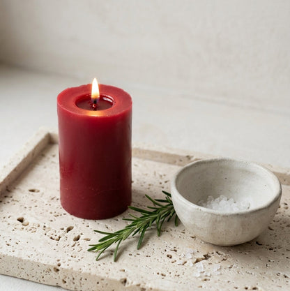 grosse bougie rouge naturelle