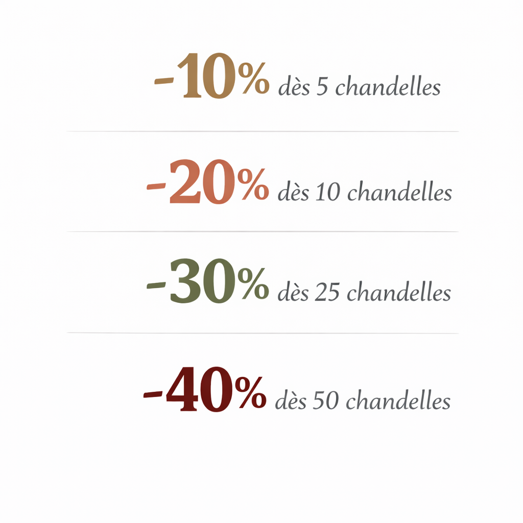 Bougie chandelle de mariage champêtre en cire d'abeille naturelle - La Fabrique de l'Abeille